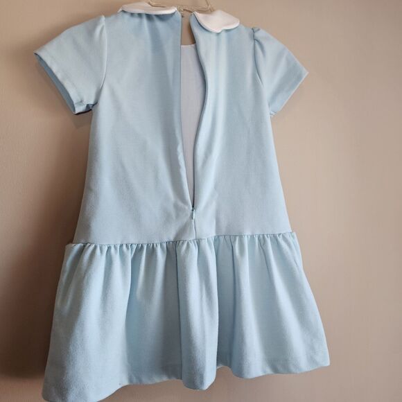 Luli &‎ Me 6X Blue Drop Waist Fully Lined Embroidered Floral Scalloped Collar - Picture 4 of 9